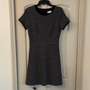 LOFT Heathered Gray and Black Mini Dress